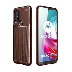 Coque Silicone Housse Etui Gel Serge pour Motorola Moto G10 Power Marron