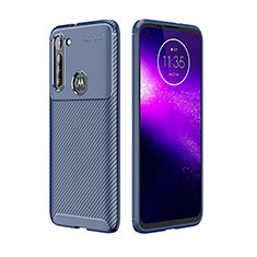Coque Silicone Housse Etui Gel Serge pour Motorola Moto G8 Power Bleu