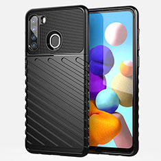 Coque Silicone Housse Etui Gel Serge pour Samsung Galaxy A21 Noir