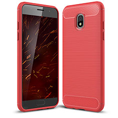 Coque Silicone Housse Etui Gel Serge pour Samsung Galaxy Amp Prime 3 Rouge