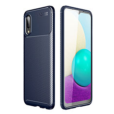 Coque Silicone Housse Etui Gel Serge pour Samsung Galaxy M02 Bleu