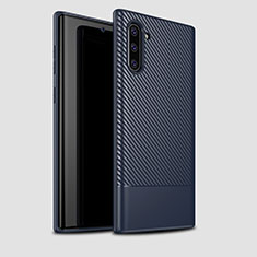 Coque Silicone Housse Etui Gel Serge pour Samsung Galaxy Note 10 5G Bleu