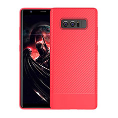 Coque Silicone Housse Etui Gel Serge pour Samsung Galaxy Note 8 Duos N950F Rouge
