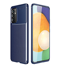 Coque Silicone Housse Etui Gel Serge pour Samsung Galaxy Quantum2 5G Bleu