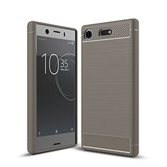 Coque Silicone Housse Etui Gel Serge pour Sony Xperia XZ1 Compact Gris
