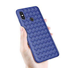 Coque Silicone Housse Etui Gel Serge pour Xiaomi Mi 8 Bleu