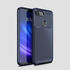 Coque Silicone Housse Etui Gel Serge pour Xiaomi Mi 8 Lite Bleu
