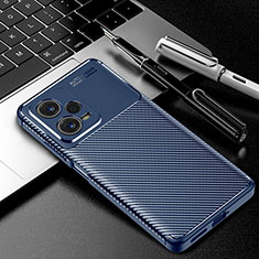 Coque Silicone Housse Etui Gel Serge pour Xiaomi Redmi Note 12 Explorer Bleu