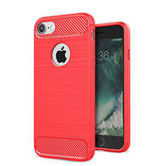 Coque Silicone Housse Etui Gel Serge S01 pour Apple iPhone 8 Rouge