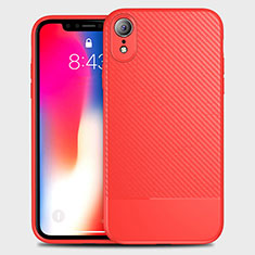 Coque Silicone Housse Etui Gel Serge S01 pour Apple iPhone XR Rouge