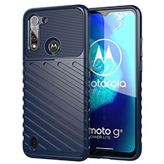 Coque Silicone Housse Etui Gel Serge S01 pour Motorola Moto G8 Power Lite Bleu