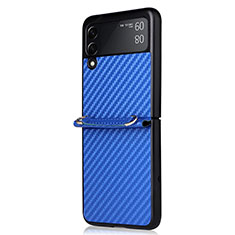 Coque Silicone Housse Etui Gel Serge S01 pour Samsung Galaxy Z Flip3 5G Bleu