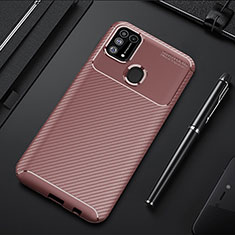 Coque Silicone Housse Etui Gel Serge T01 pour Samsung Galaxy M31 Marron