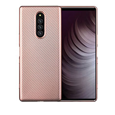 Coque Silicone Housse Etui Gel Serge T01 pour Sony Xperia 1 Or Rose