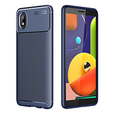 Coque Silicone Housse Etui Gel Serge WL1 pour Samsung Galaxy A01 Core Bleu