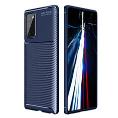 Coque Silicone Housse Etui Gel Serge WL1 pour Samsung Galaxy Note 20 5G Bleu