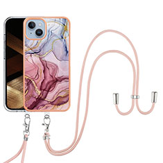 Coque Silicone Motif Fantaisie Souple Couleur Unie Etui Housse avec Laniere Strap Y07B pour Apple iPhone 14 Mixte