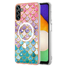 Coque Silicone Motif Fantaisie Souple Couleur Unie Etui Housse avec Mag-Safe Magnetic Magnetique pour Samsung Galaxy A34 5G Colorful