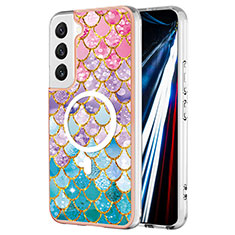Coque Silicone Motif Fantaisie Souple Couleur Unie Etui Housse avec Mag-Safe Magnetic Magnetique pour Samsung Galaxy S23 5G Colorful
