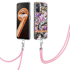 Coque Silicone Motif Fantaisie Souple Couleur Unie Etui Housse avec Support Bague Anneau Y06B pour Oppo A96 4G Violet Clair