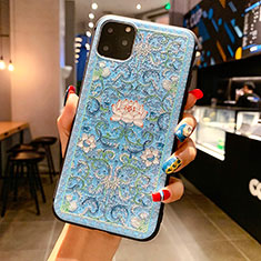 Coque Silicone Motif Fantaisie Souple Couleur Unie Etui Housse H05 pour Apple iPhone 11 Pro Bleu Ciel