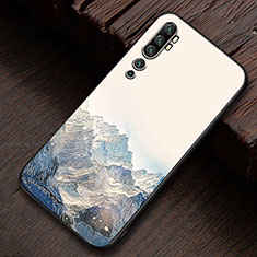 Coque Silicone Motif Fantaisie Souple Couleur Unie Etui Housse S01 pour Xiaomi Mi Note 10 Blanc