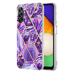 Coque Silicone Motif Fantaisie Souple Couleur Unie Etui Housse Y01B pour Samsung Galaxy A13 5G Violet