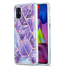 Coque Silicone Motif Fantaisie Souple Couleur Unie Etui Housse Y01B pour Samsung Galaxy M51 Violet
