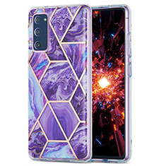 Coque Silicone Motif Fantaisie Souple Couleur Unie Etui Housse Y01B pour Samsung Galaxy S20 FE 4G Violet