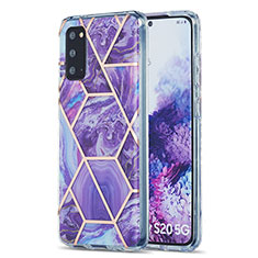 Coque Silicone Motif Fantaisie Souple Couleur Unie Etui Housse Y01B pour Samsung Galaxy S20 Violet
