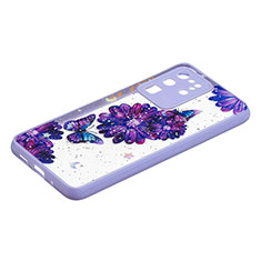 Coque Silicone Motif Fantaisie Souple Couleur Unie Etui Housse Y01X pour Samsung Galaxy S20 Ultra 5G Violet