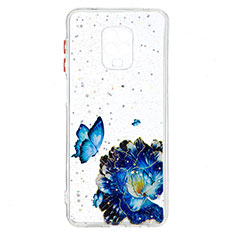 Coque Silicone Motif Fantaisie Souple Couleur Unie Etui Housse Y01X pour Xiaomi Redmi Note 9 Pro Bleu