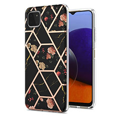 Coque Silicone Motif Fantaisie Souple Couleur Unie Etui Housse Y02B pour Samsung Galaxy A22 5G Noir