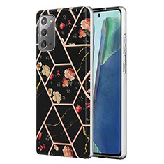 Coque Silicone Motif Fantaisie Souple Couleur Unie Etui Housse Y02B pour Samsung Galaxy Note 20 5G Noir