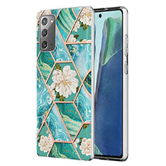 Coque Silicone Motif Fantaisie Souple Couleur Unie Etui Housse Y02B pour Samsung Galaxy Note 20 5G Vert