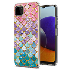 Coque Silicone Motif Fantaisie Souple Couleur Unie Etui Housse Y03B pour Samsung Galaxy A22 5G Colorful