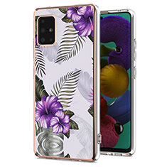 Coque Silicone Motif Fantaisie Souple Couleur Unie Etui Housse Y03B pour Samsung Galaxy A51 5G Violet