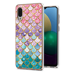 Coque Silicone Motif Fantaisie Souple Couleur Unie Etui Housse Y03B pour Samsung Galaxy M02 Colorful