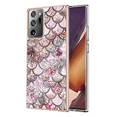 Coque Silicone Motif Fantaisie Souple Couleur Unie Etui Housse Y03B pour Samsung Galaxy Note 20 Ultra 5G Marron