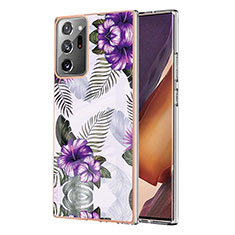 Coque Silicone Motif Fantaisie Souple Couleur Unie Etui Housse Y03B pour Samsung Galaxy Note 20 Ultra 5G Violet