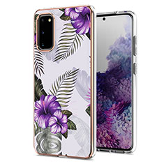 Coque Silicone Motif Fantaisie Souple Couleur Unie Etui Housse Y03B pour Samsung Galaxy S20 5G Violet
