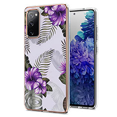 Coque Silicone Motif Fantaisie Souple Couleur Unie Etui Housse Y03B pour Samsung Galaxy S20 FE 5G Violet