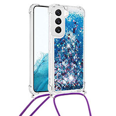 Coque Silicone Motif Fantaisie Souple Couleur Unie Etui Housse Y03B pour Samsung Galaxy S21 FE 5G Bleu