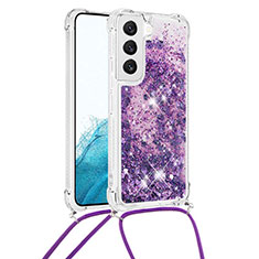 Coque Silicone Motif Fantaisie Souple Couleur Unie Etui Housse Y03B pour Samsung Galaxy S22 Plus 5G Violet