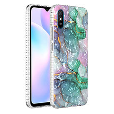 Coque Silicone Motif Fantaisie Souple Couleur Unie Etui Housse Y04B pour Xiaomi Redmi 9A Vert Nuit