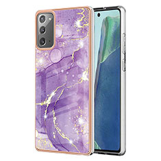 Coque Silicone Motif Fantaisie Souple Couleur Unie Etui Housse Y05B pour Samsung Galaxy Note 20 5G Violet