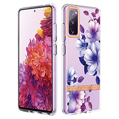 Coque Silicone Motif Fantaisie Souple Couleur Unie Etui Housse Y06B pour Samsung Galaxy S20 FE 4G Violet