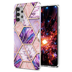 Coque Silicone Motif Fantaisie Souple Couleur Unie Etui Housse Y07B pour Samsung Galaxy A32 5G Violet Clair