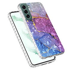 Coque Silicone Motif Fantaisie Souple Couleur Unie Etui Housse Y07B pour Samsung Galaxy S21 5G Violet