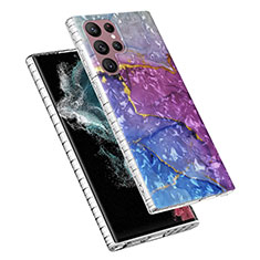 Coque Silicone Motif Fantaisie Souple Couleur Unie Etui Housse Y07B pour Samsung Galaxy S23 Ultra 5G Violet